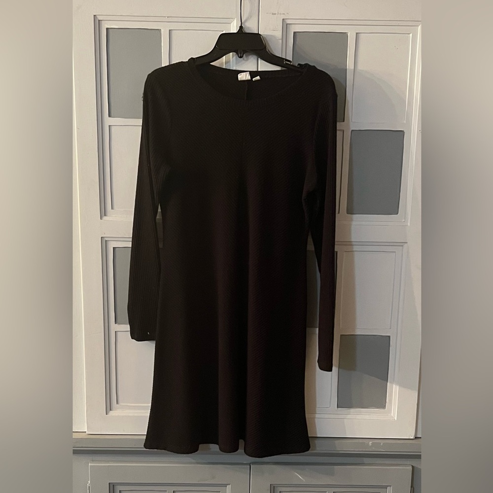 GAP Elegant Black Long Sleeve Sweater Dress
